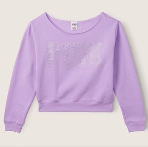 NWT PINK Shine Crop Sweatshirt